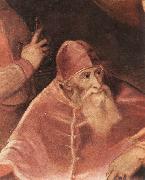 TIZIANO Vecellio Pope Paul III with his Nephews Alessandro and Ottavio Farnese (detail) art Sweden oil painting artist